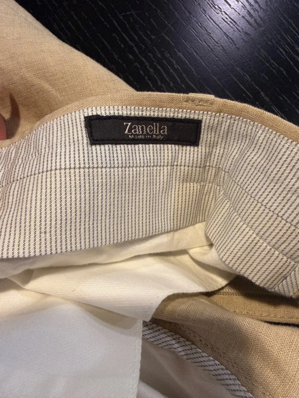 Zanella Light Beige Linen-Blend Chinos